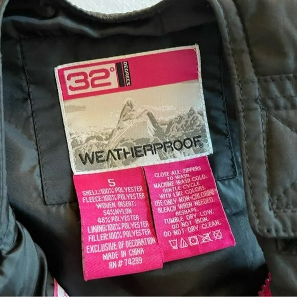 32 Degrees Girls Weatherproof Snow Bib Size 5 Ski Pants Winter Outdoors - Picture 6 of 6
